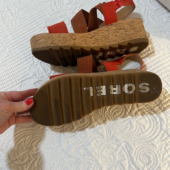 SOREL CAMERON SLINGBACK flatform SUEDE SANDAL size 10 - Picture 6 of 7